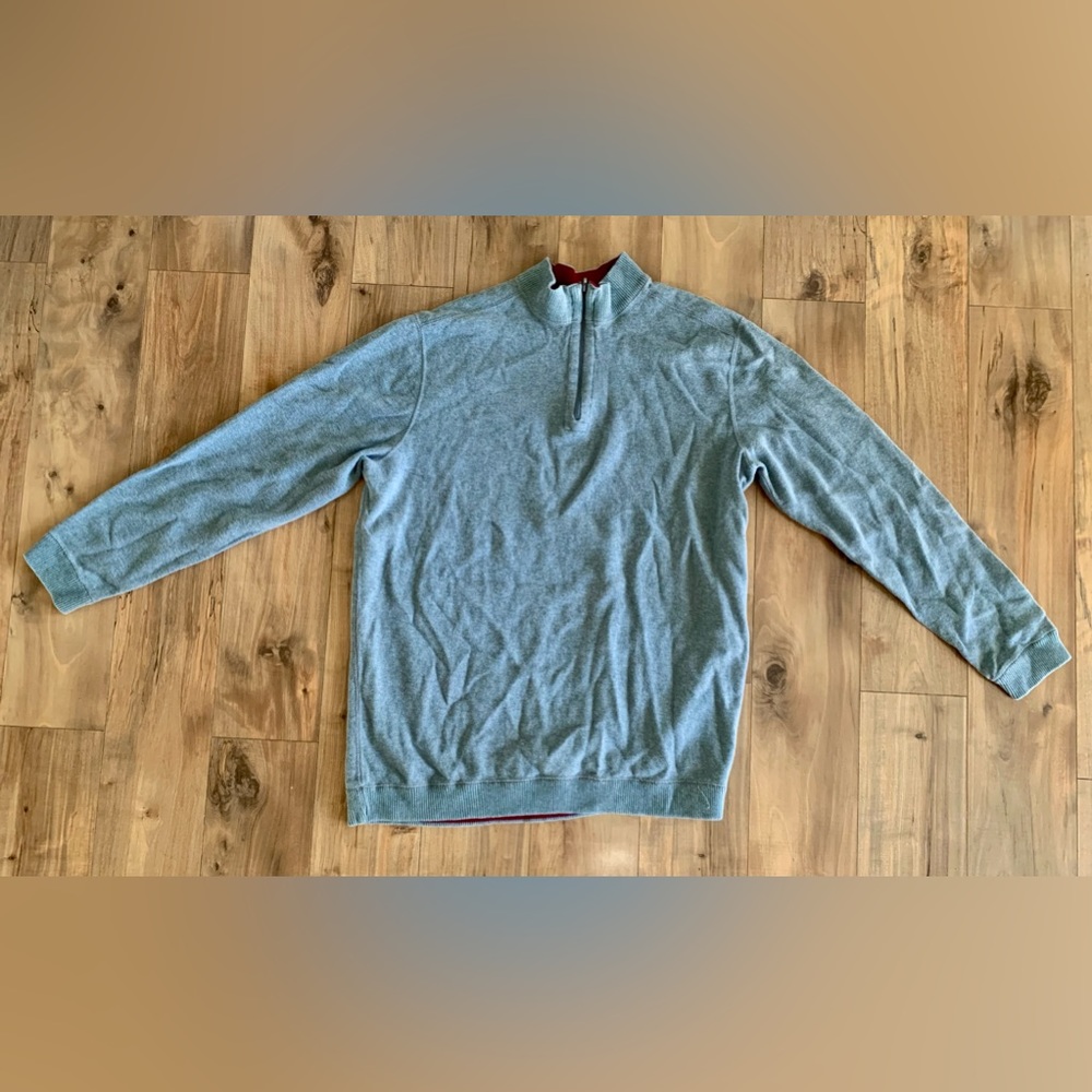 The Foundry Supply Co Mens Size XLT Gray 1/4 Zip Long Sleeve Pullover Sweater